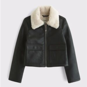 Abercrombie & Fitch Black Jacket with Cream Collar
